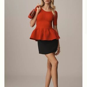 Anthropologie Maeve Short-Sleeve Peplum Sweater SMALL with tags brand new